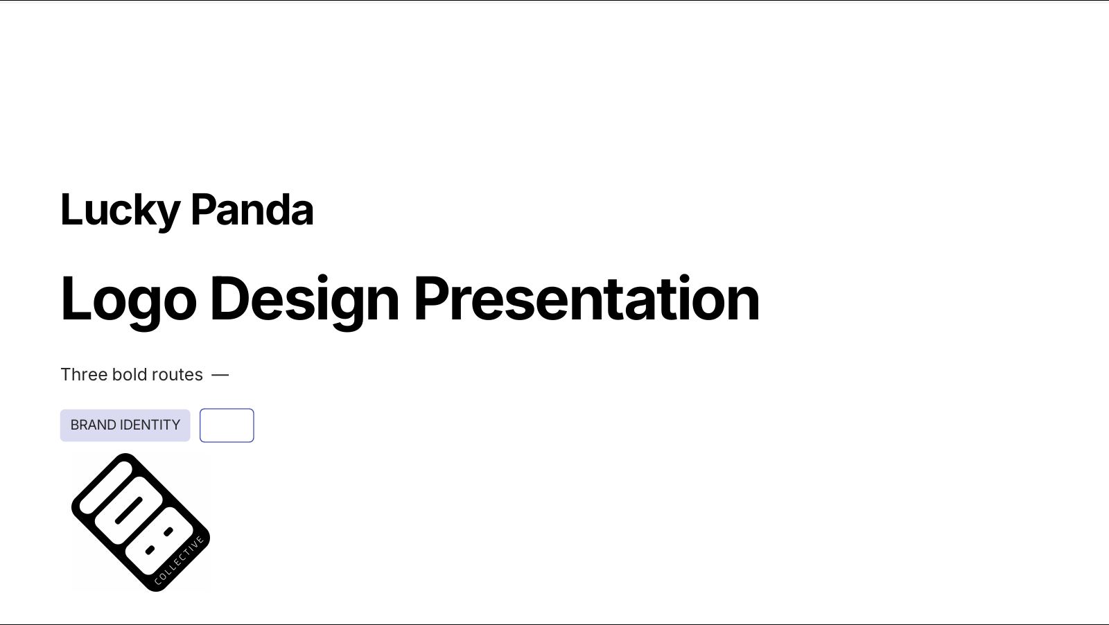 Lucky Panda — Logo Design Presentation, page 1